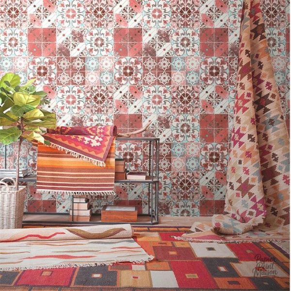 Papier peint bohème au style hippie coloré