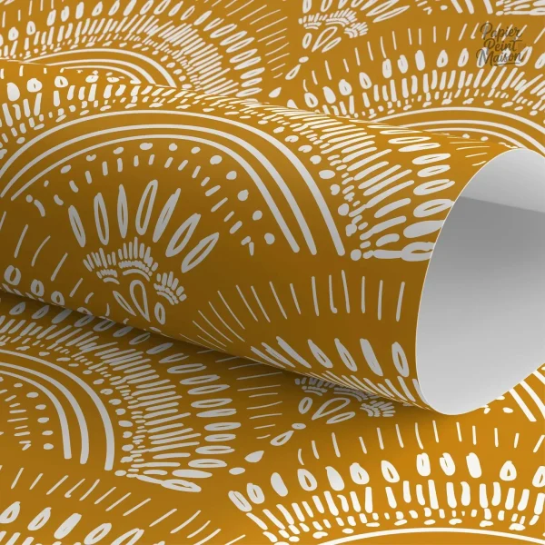 Papier peint tendance jaune moutarde pour ambiances chaleureuses