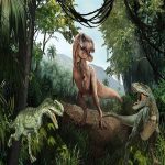 Décor mural dinosaure coloré, idéal pour une chambre ludique