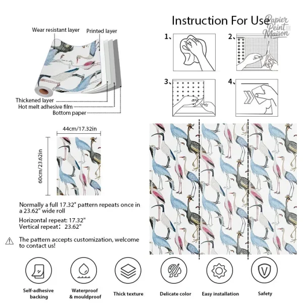 Papier Peint Oiseaux Distinctifs, touche artistique pour intérieur