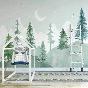 Papier peint forêt pour chambre garçon