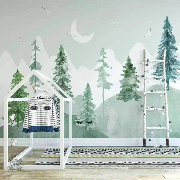 Papier peint forêt pour chambre garçon