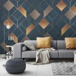Papier peint géométrique aux motifs modernes et stylisés