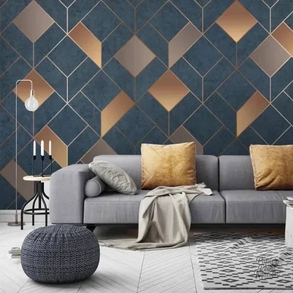 Papier peint géométrique aux motifs modernes et stylisés
