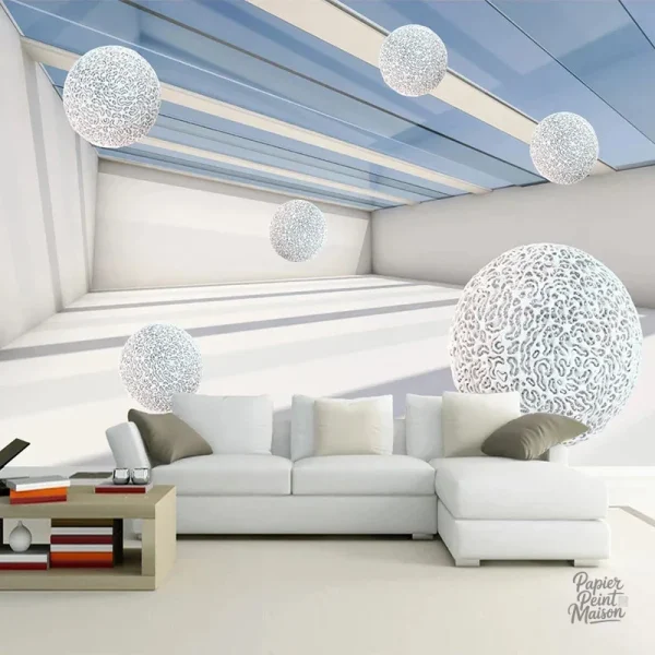Papier peint 3D pour chambre, design moderne et immersif