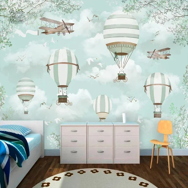 Papier peint chambre garçon, design moderne et ludique