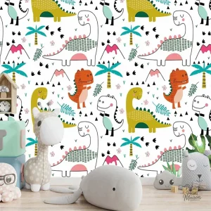 Papier peint dinosaure pour décoration murale ludique