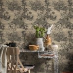Fresque papier peint jungle avec motifs tropicaux