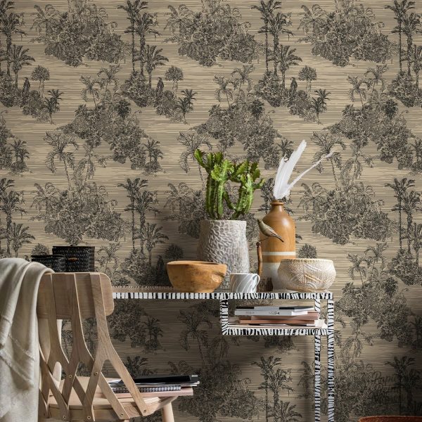 Fresque papier peint jungle avec motifs tropicaux
