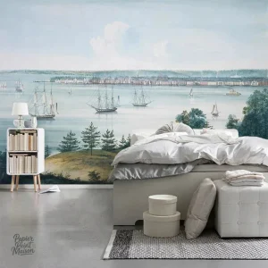 Frise papier peint mer avec motifs marins apaisants