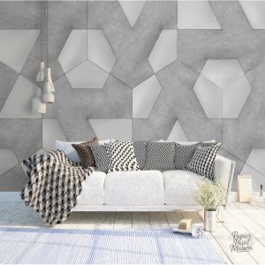 Décoration murale en papier peint avec design géométrique