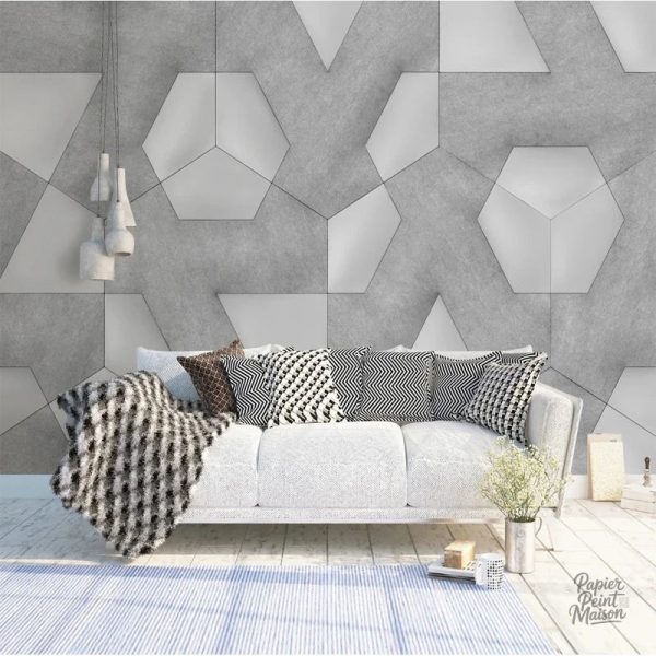 Décoration murale en papier peint avec design géométrique