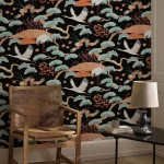 Papier peint Oiseaux, motifs colorés et naturels