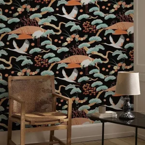 Papier peint Oiseaux, motifs colorés et naturels