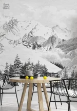 Papier mural scandinave aux motifs minimalistes