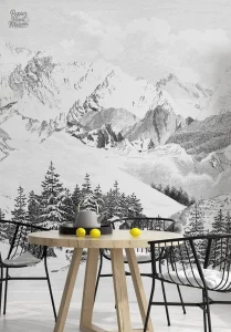 Papier mural scandinave aux motifs minimalistes