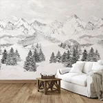 Papier peint aux teintes douces et naturelles