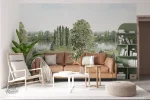 Décor forêt en papier peint, style naturel et élégant