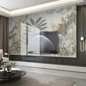 Papier peint panoramique Jungle, motifs tropicaux luxuriants