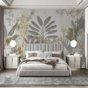 Papier peint mural, design jungle vibrant et moderne