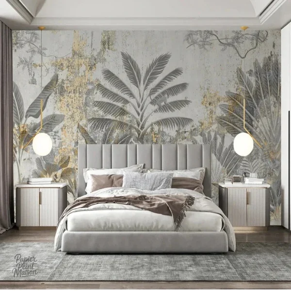 Papier peint mural, design jungle vibrant et moderne