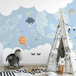 Papier peint enfant coloré pour décoration de chambre