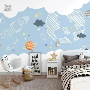 Papier chambre enfant motif ludique pour un espace joyeux