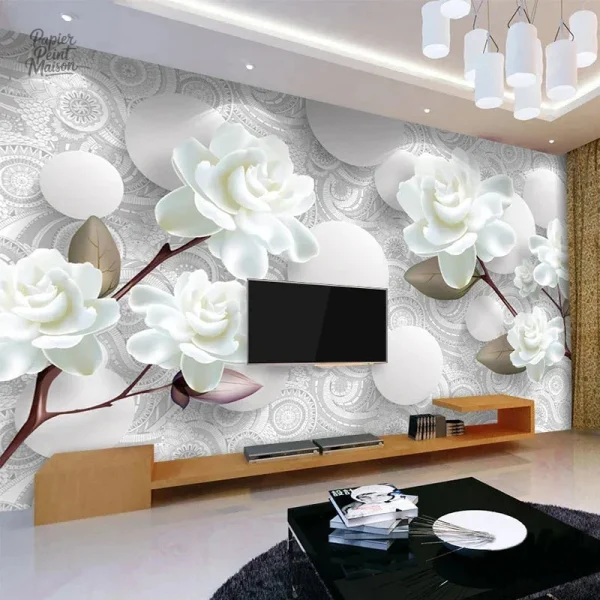 Revêtement mural 3D blanc, style épuré et élégant