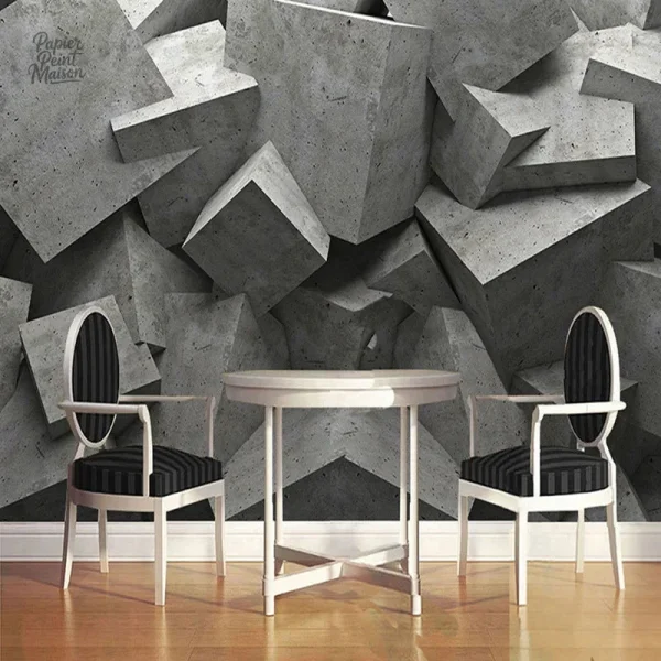papier-peint-3d-ciment-1 Papier peint 3D effet ciment pour un intérieur moderne