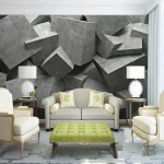 Revêtement mural 3D inspiré du béton, design contemporain
