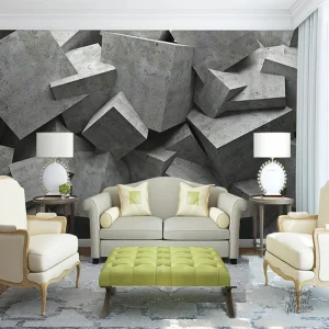 Revêtement mural 3D inspiré du béton, design contemporain