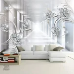 Papier peint 3D effet profondeur pour un intérieur moderne