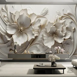 Papier peint 3D fleurs