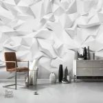 Papier peint trompe l'œil 3D pour chambre moderne