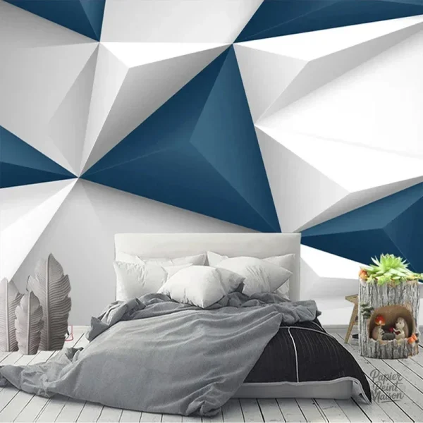 Papier peint 3D trompe l'œil moderne pour décoration intérieure