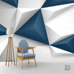 Papier peint moderne effet 3D, illusion d'espace unique