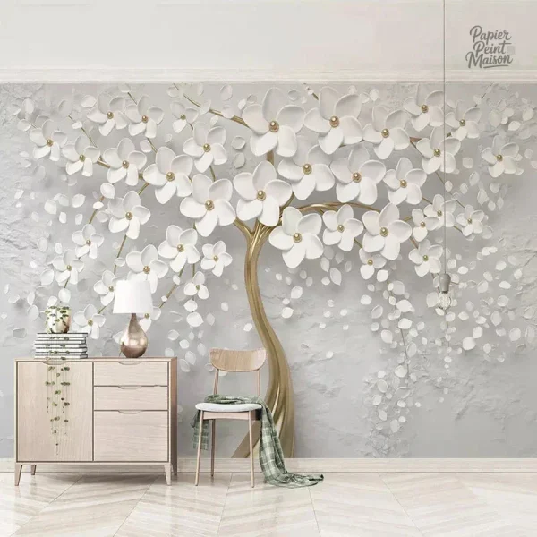 Décor mural 3D effet trompe l'œil pour intérieur