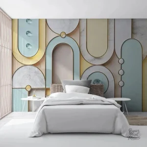 Papier peint abstrait aux motifs modernes et colorés