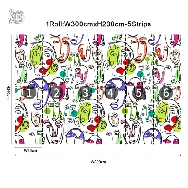 Papier peint design abstrait avec couleurs vives et dynamiques