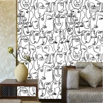 Papier peint abstrait noir et blanc au design moderne