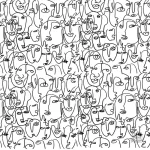 Élégant papier peint noir et blanc, ambiance artistique