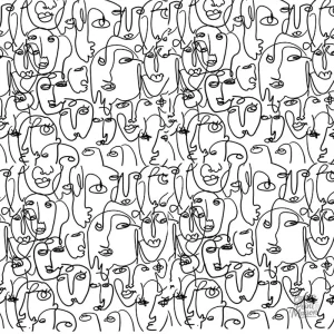 Élégant papier peint noir et blanc, ambiance artistique