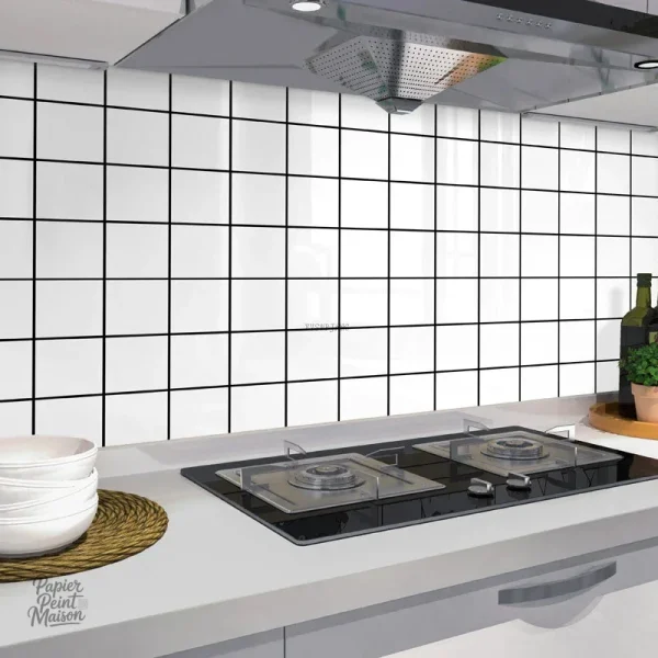 Papier peint adhésif à carreaux pour décoration intérieure