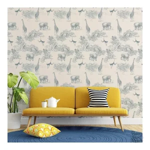 Papier Peint Adhésif Jungle design tropical coloré