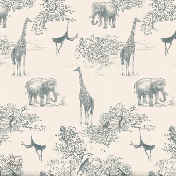 Papier Peint Jungle motif feuillage exotique décoratif