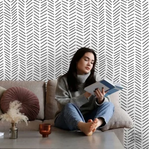 Papier peint scandinave à motifs géométriques