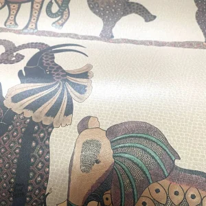 Papier peint avec motifs ethniques africains, touche rétro