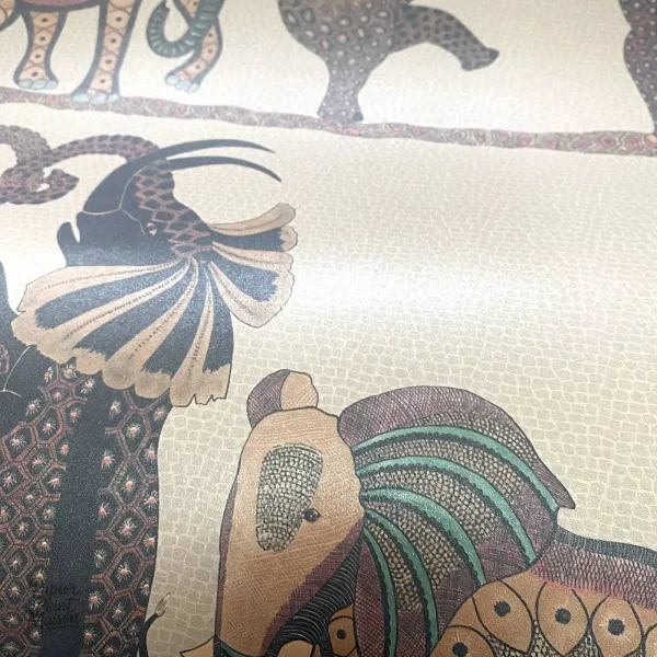 Papier peint avec motifs ethniques africains, touche rétro