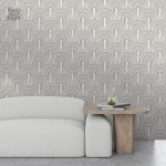 Papier peint aux teintes douces et design minimaliste