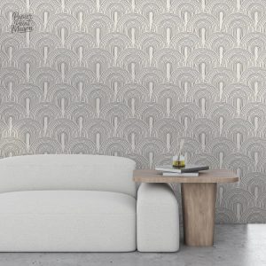 Papier peint aux teintes douces et design minimaliste
